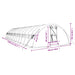 Tuinkas met stalen frame 70 m² 14x5x2,3 m wit