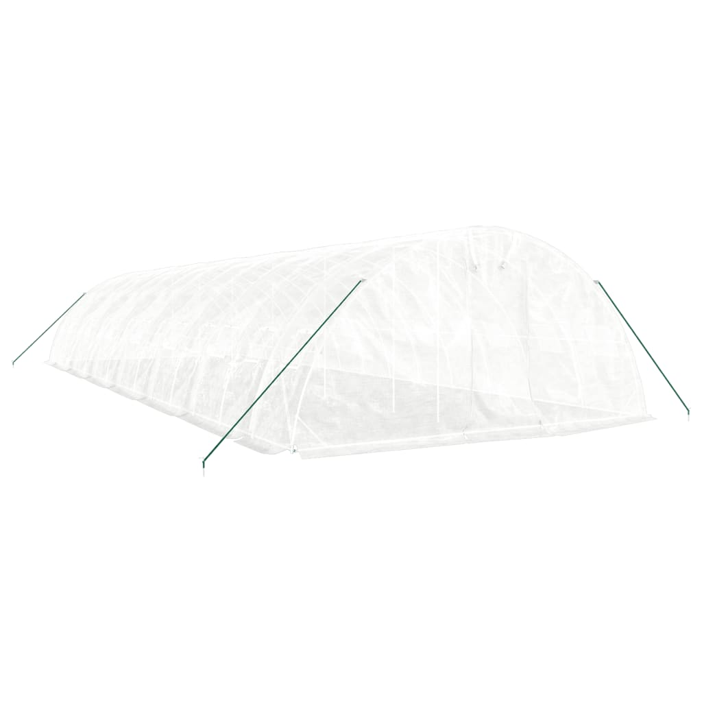 Tuinkas met stalen frame 70 m² 14x5x2,3 m wit