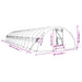 Tuinkas met stalen frame 80 m² 16x5x2,3 m wit