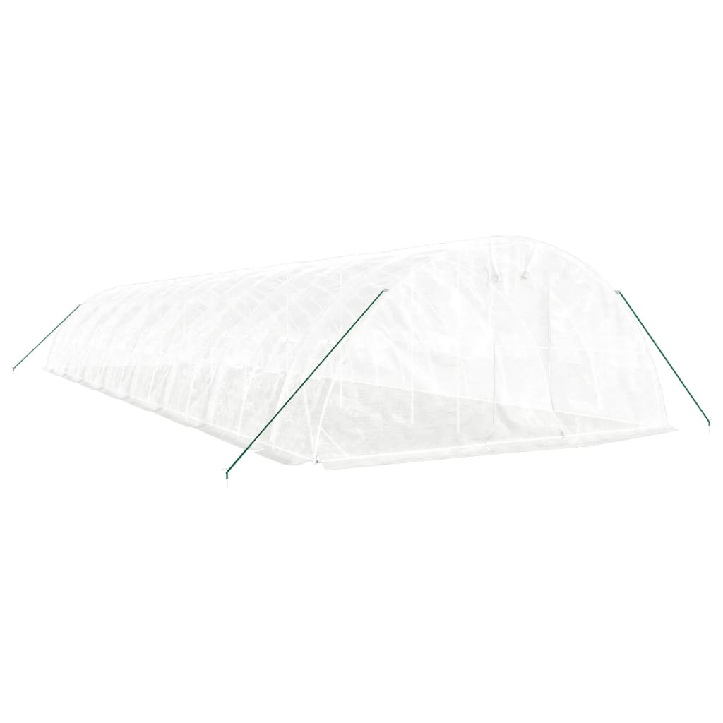 Tuinkas met stalen frame 80 m² 16x5x2,3 m wit