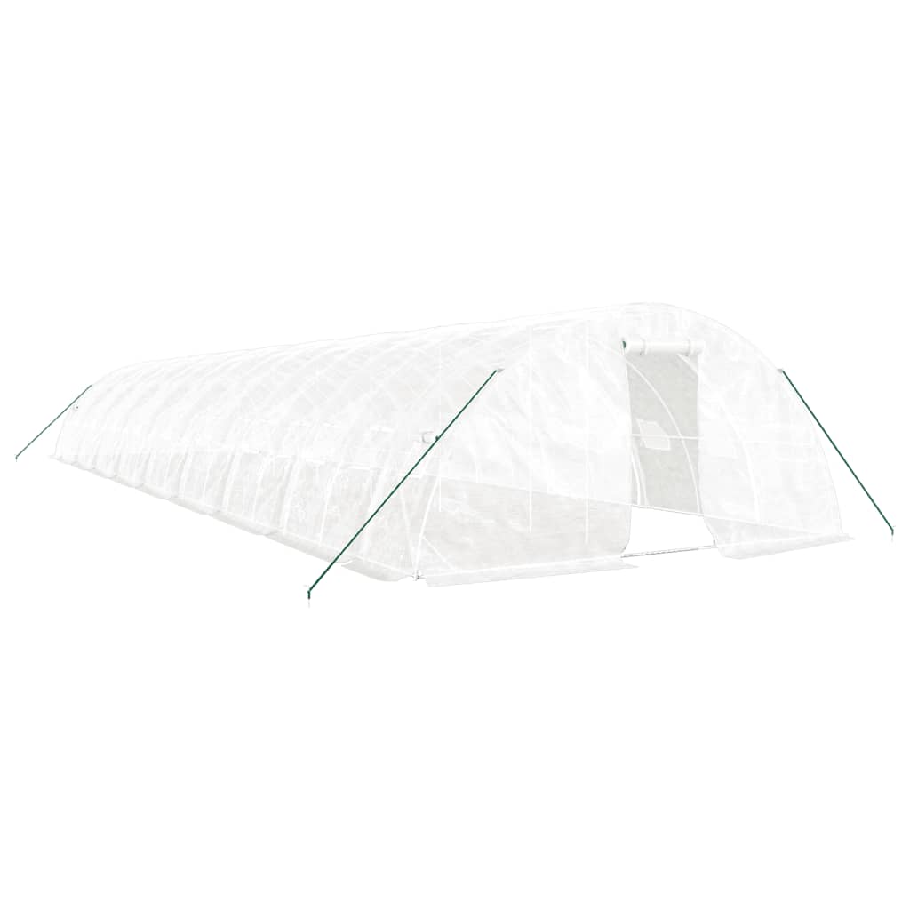 Tuinkas met stalen frame 90 m² 18x5x2,3 m wit