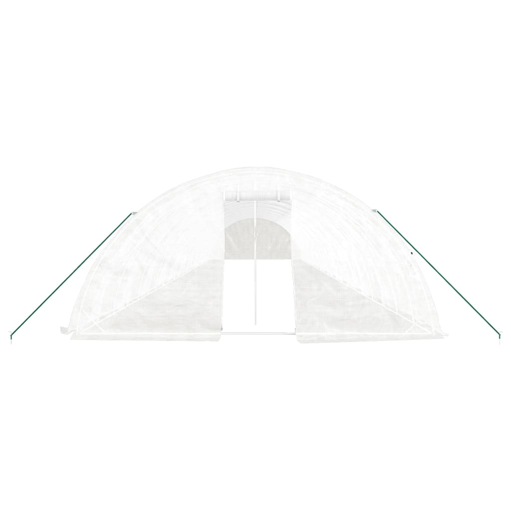 Tuinkas met stalen frame 110 m² 22x5x2,3 m wit