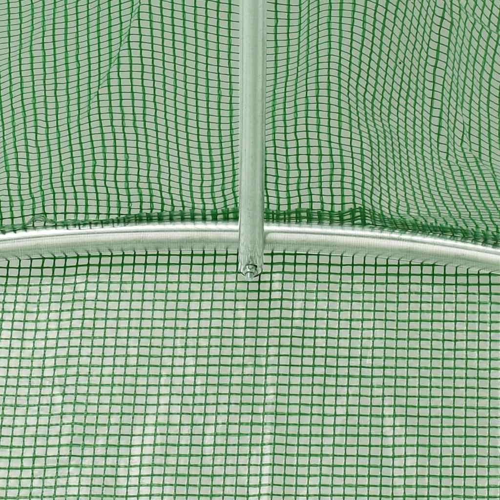 Kas met stalen frame groen 24 m² 6x4x2,85 m