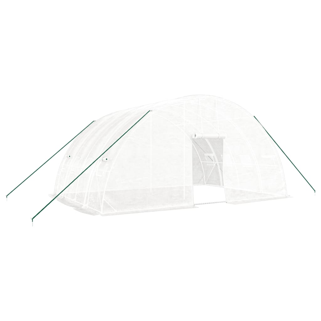 Kas met stalen frame wit 24 m² 6x4x2,85 m