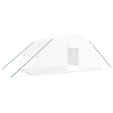 Kas met stalen frame wit 24 m² 6x4x2,85 m