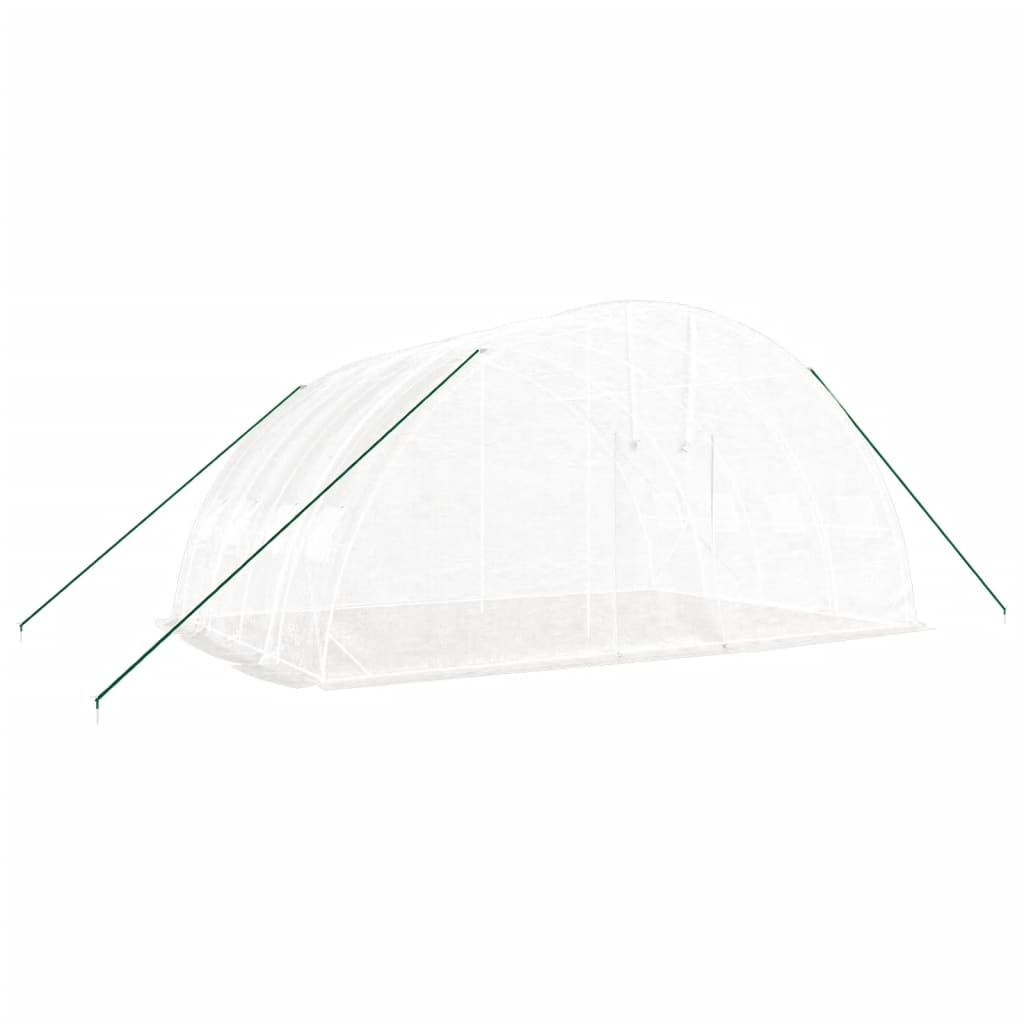 Kas met stalen frame wit 24 m² 6x4x2,85 m