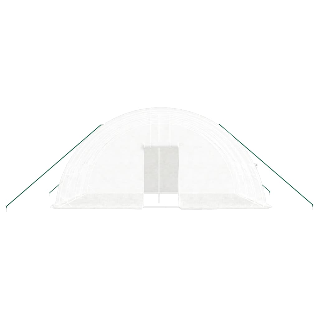 Kas met stalen frame wit 24 m² 6x4x2,85 m