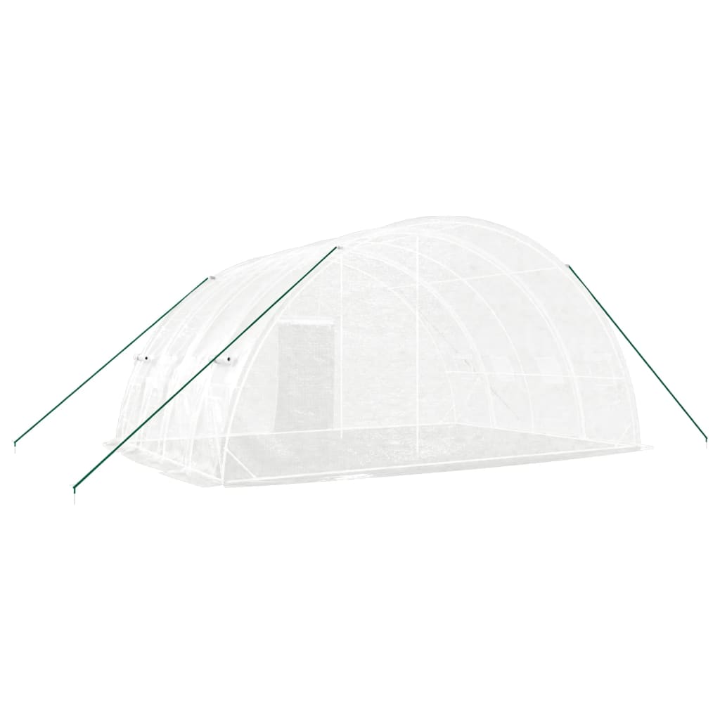 Kas met stalen frame wit 24 m² 6x4x2,85 m