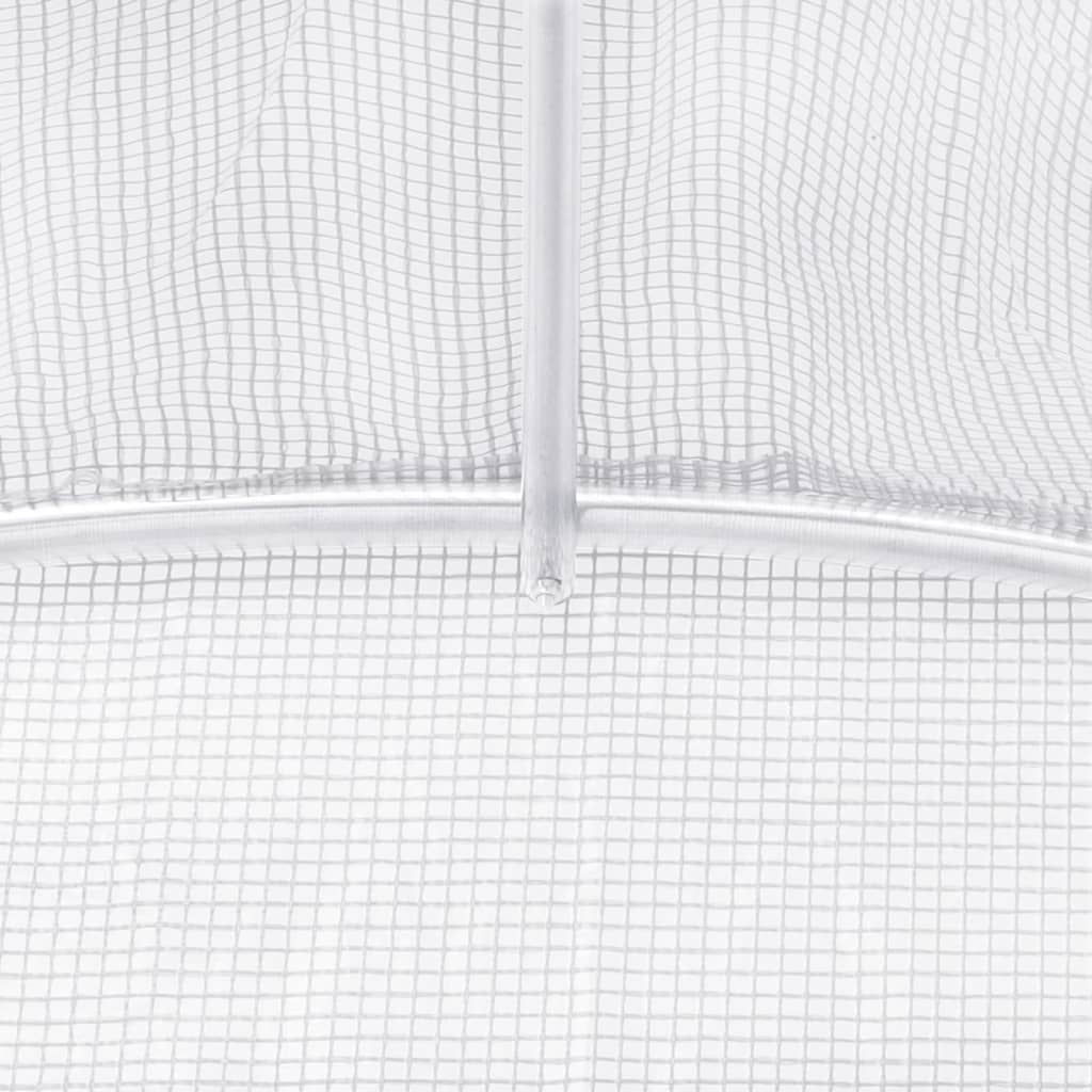 Kas met stalen frame wit 24 m² 6x4x2,85 m
