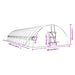 Tuinkas met stalen frame 96 m² 16x6x2,85 m wit