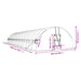Tuinkas met stalen frame 108 m² 18x6x2,85 m wit
