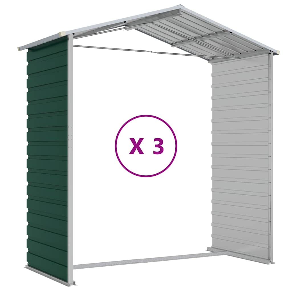 Tuinhuis Groen 191x300x198 cm Gegalvaniseerd Staal