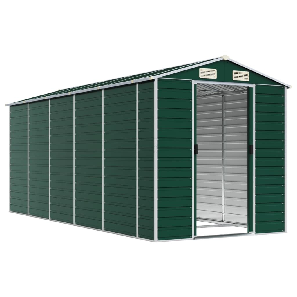 Tuinschuur 191x470x198 cm gegalvaniseerd staal groen