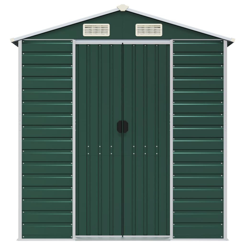 Tuinschuur 191x470x198 cm gegalvaniseerd staal groen