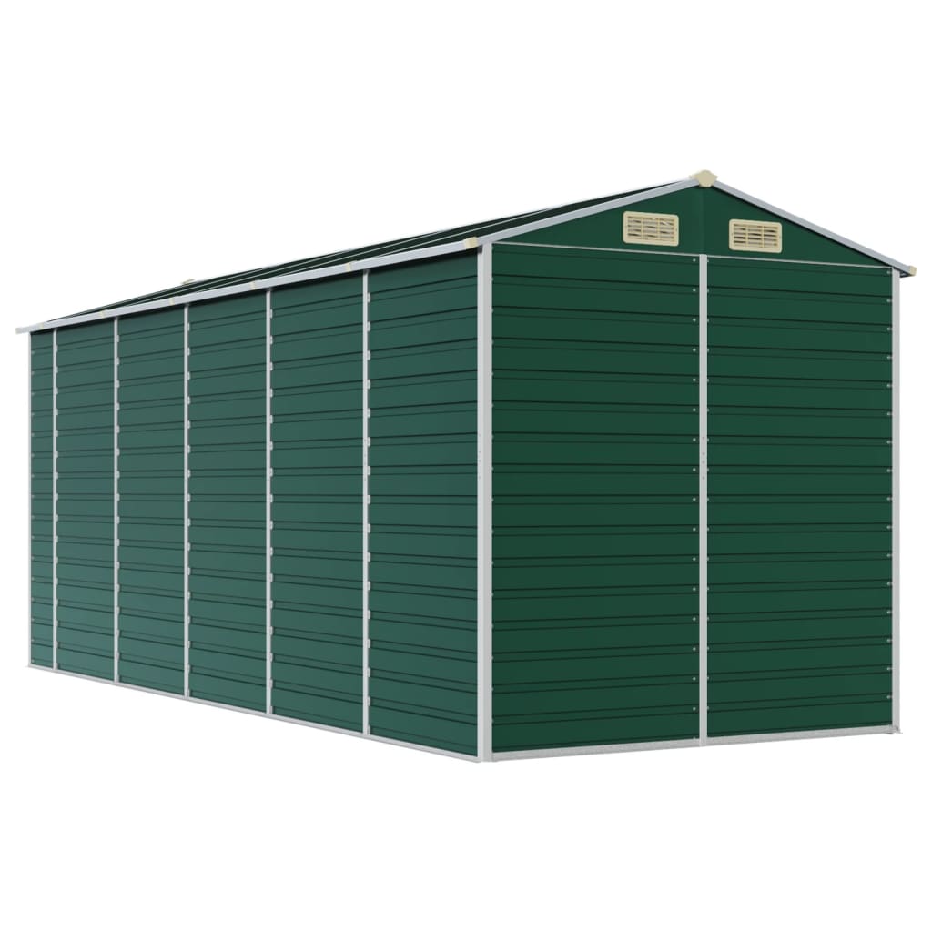 Tuinschuur 191x470x198 cm gegalvaniseerd staal groen
