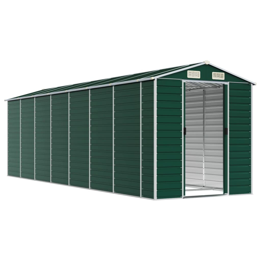 Tuinschuur 191x640x198 cm gegalvaniseerd staal groen