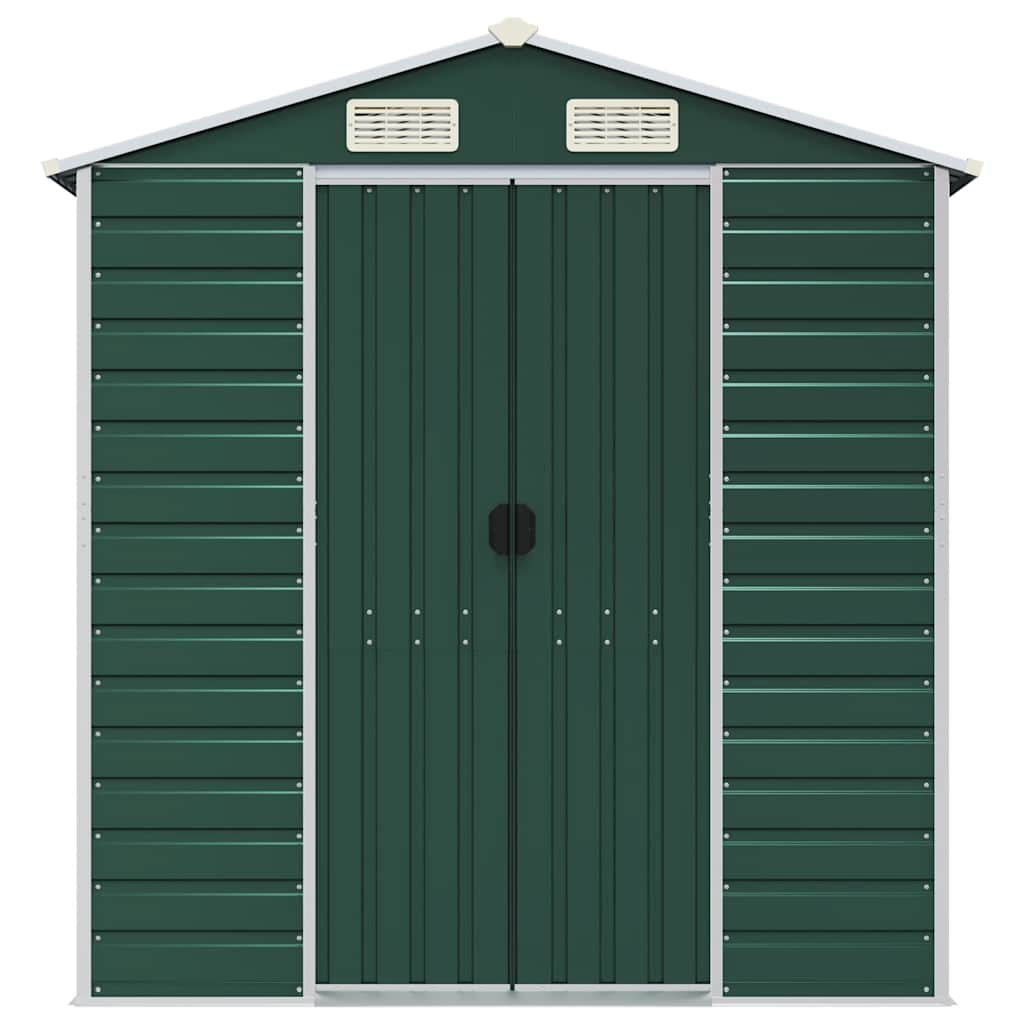 Tuinschuur 191x640x198 cm gegalvaniseerd staal groen