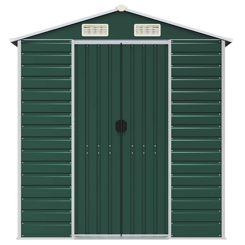 Tuinschuur 191x725x198 cm gegalvaniseerd staal groen