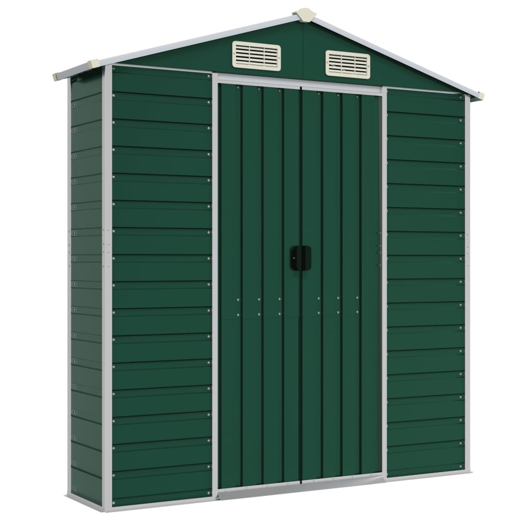 Tuinschuur 191x725x198 cm gegalvaniseerd staal groen