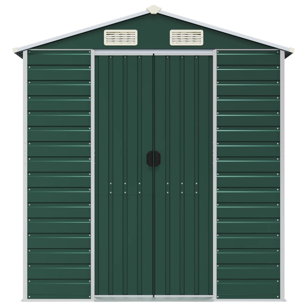 Tuinschuur 191x810x198 cm gegalvaniseerd staal groen