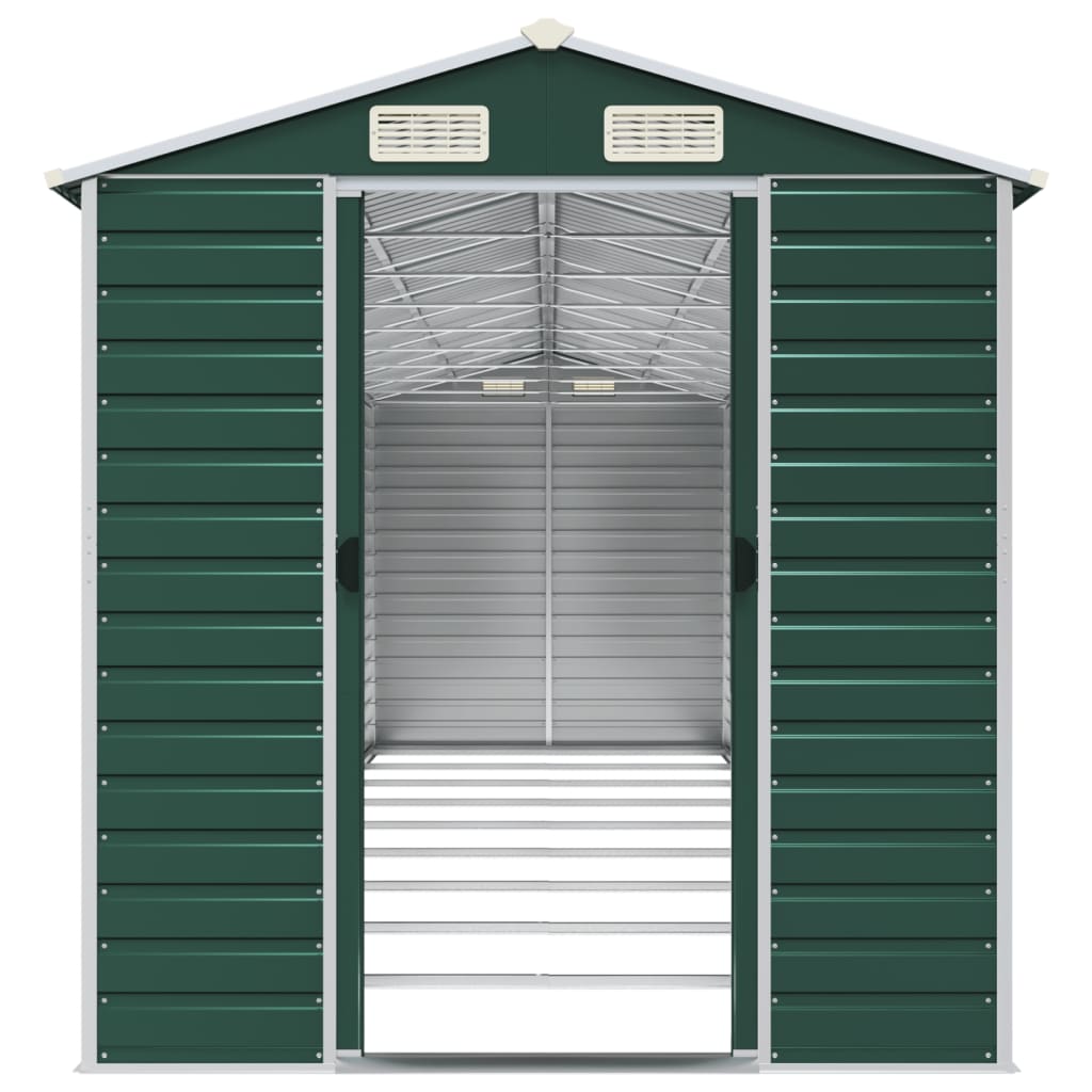 Tuinschuur 191x810x198 cm gegalvaniseerd staal groen