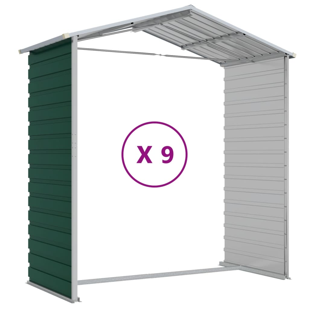 Tuinschuur 191x810x198 cm gegalvaniseerd staal groen