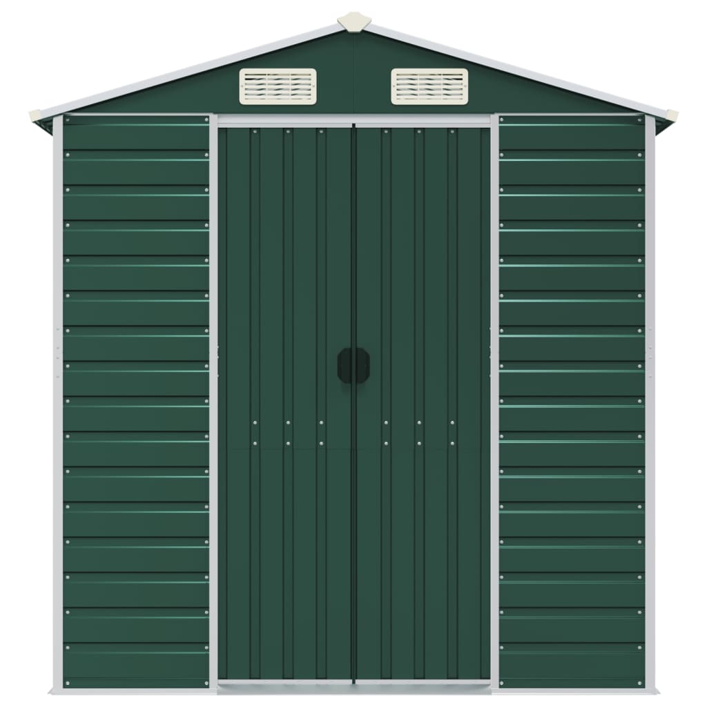 Tuinschuur 191x895x198 cm gegalvaniseerd staal groen