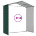 Tuinschuur 191x895x198 cm gegalvaniseerd staal groen