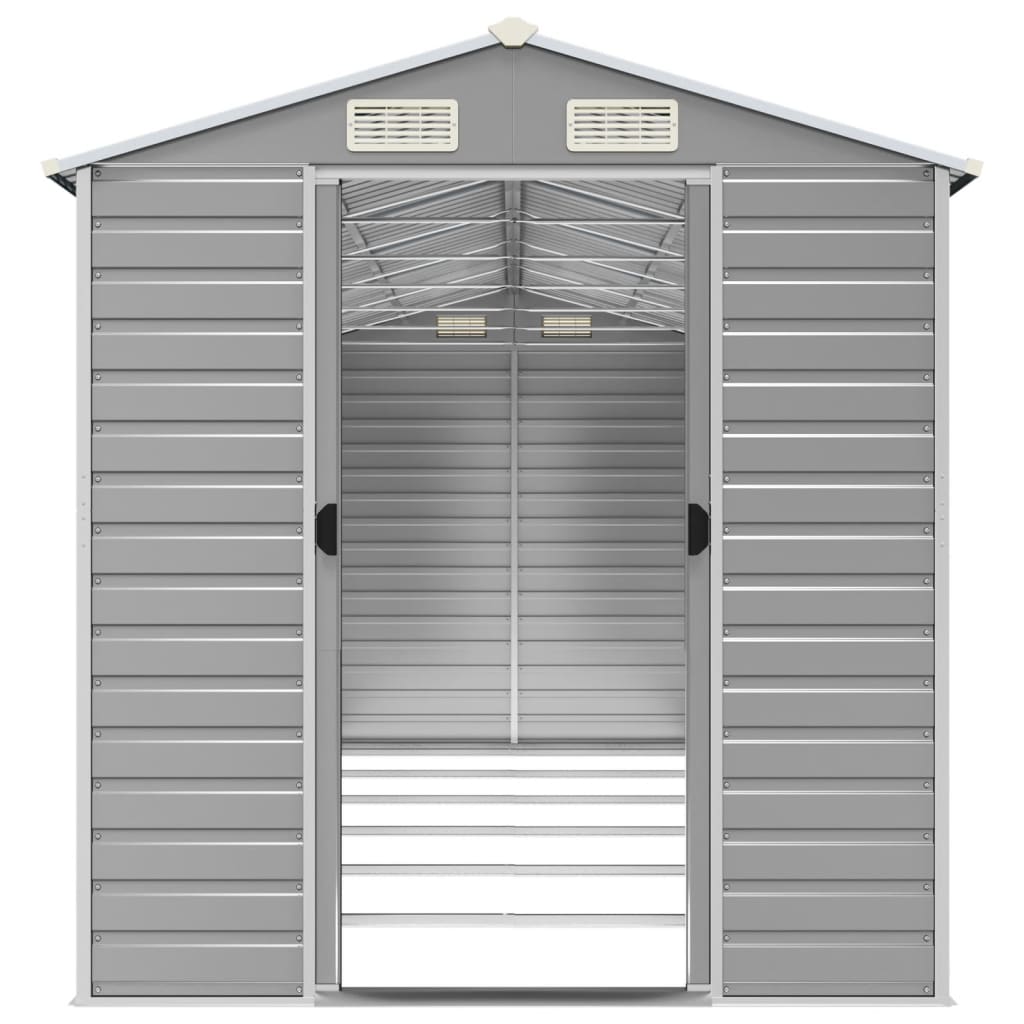Tuinhuis Lichtgrijs 191x555x198 cm Gegalvaniseerd Staal