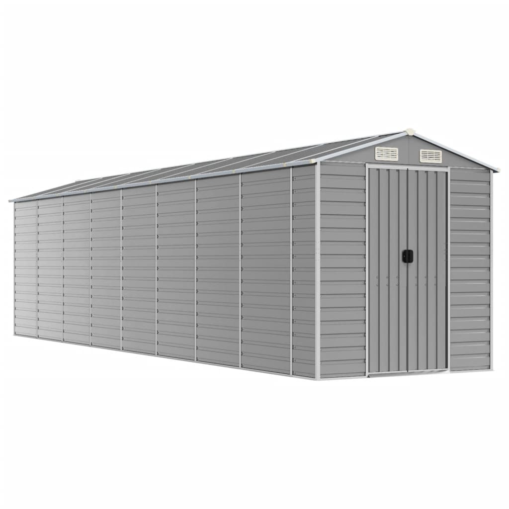 Tuinhuis Lichtgrijs 191x725x198 cm Gegalvaniseerd Staal