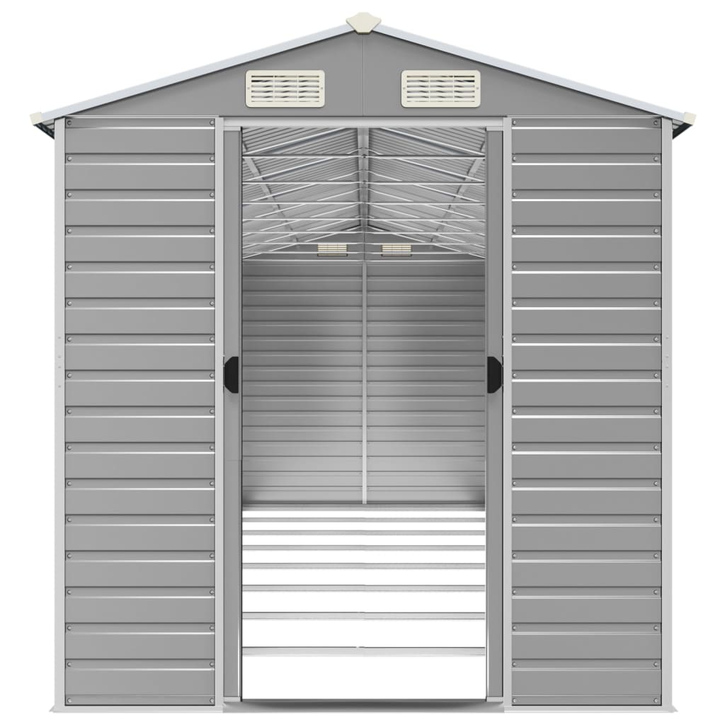 Tuinhuis Lichtgrijs 191x725x198 cm Gegalvaniseerd Staal