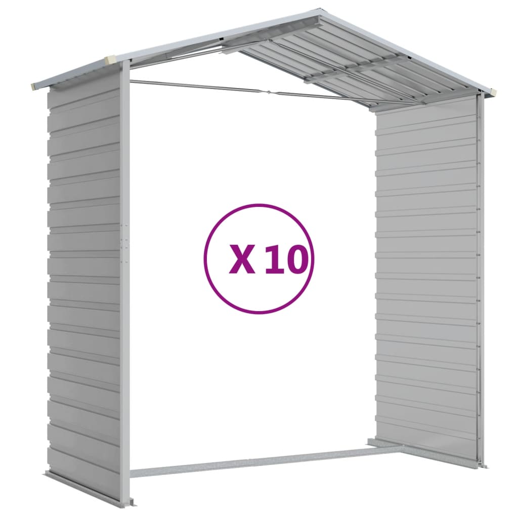 Tuinhuis Lichtgrijs 191x895x198 cm Gegalvaniseerd Staal