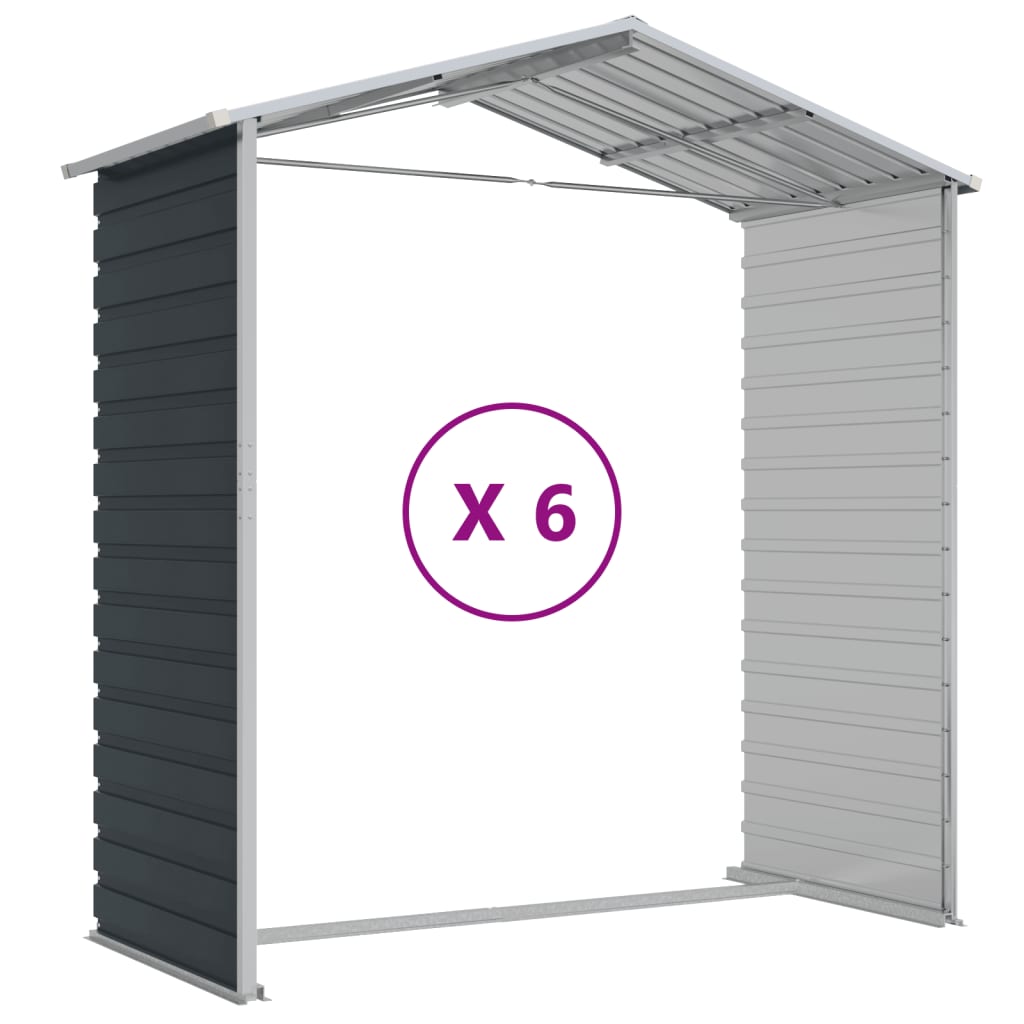 Tuinschuur 191x555x198 cm gegalvaniseerd staal antracietkleurig