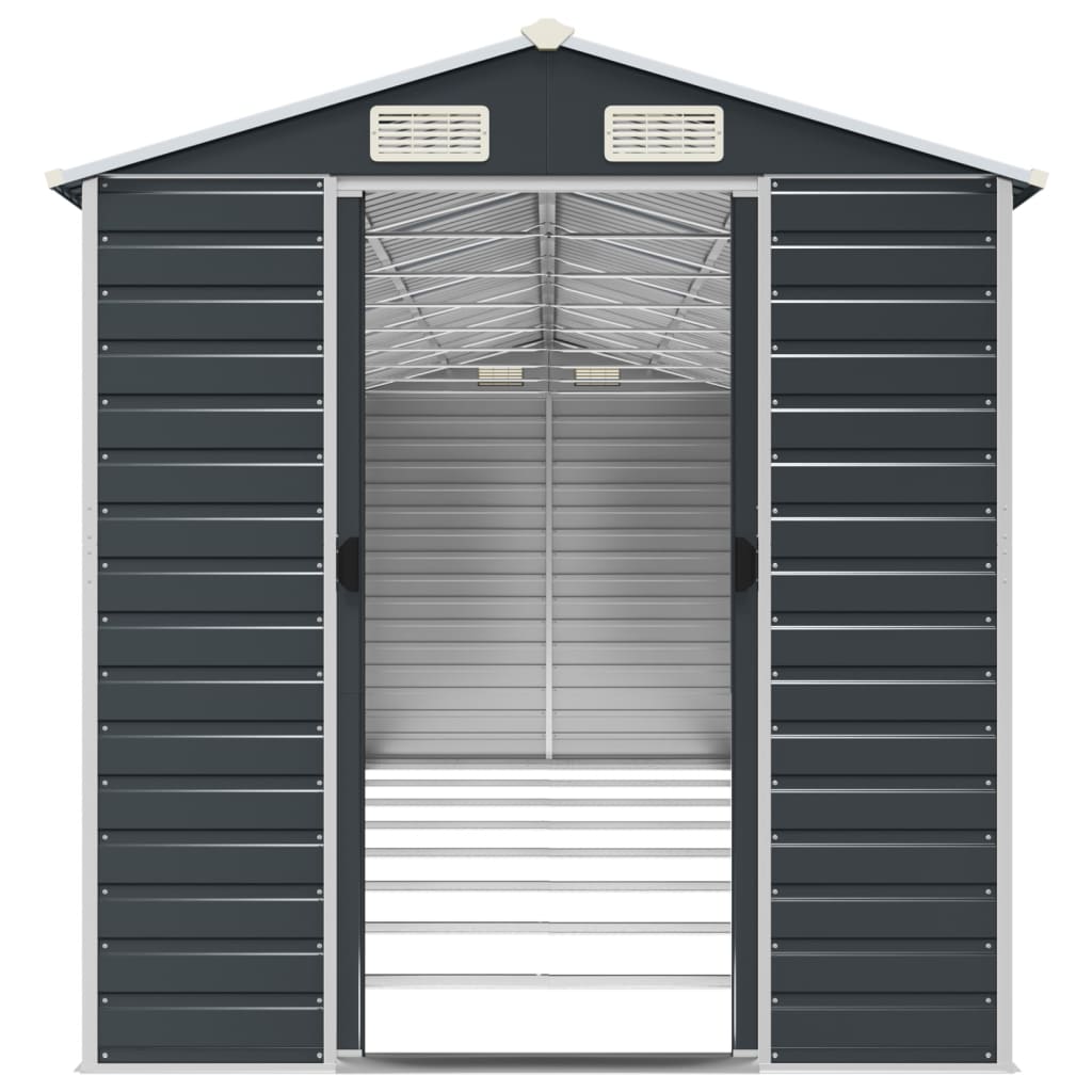 Tuinschuur 191x725x198 cm gegalvaniseerd staal antracietkleurig
