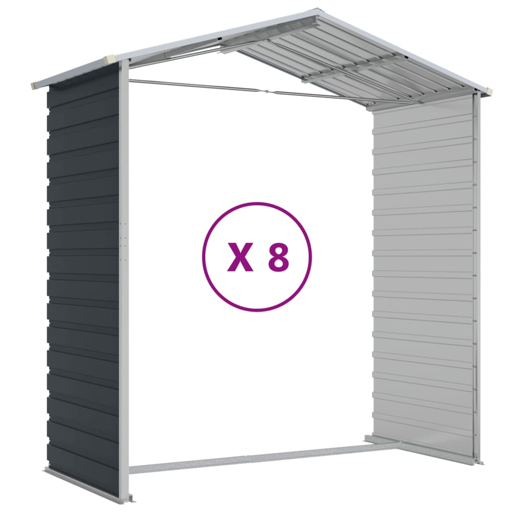 Tuinschuur 191x725x198 cm gegalvaniseerd staal antracietkleurig