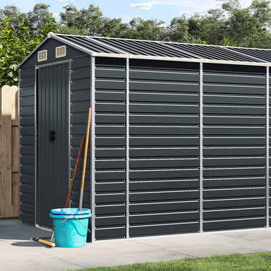 Tuinschuur 191x725x198 cm gegalvaniseerd staal antracietkleurig