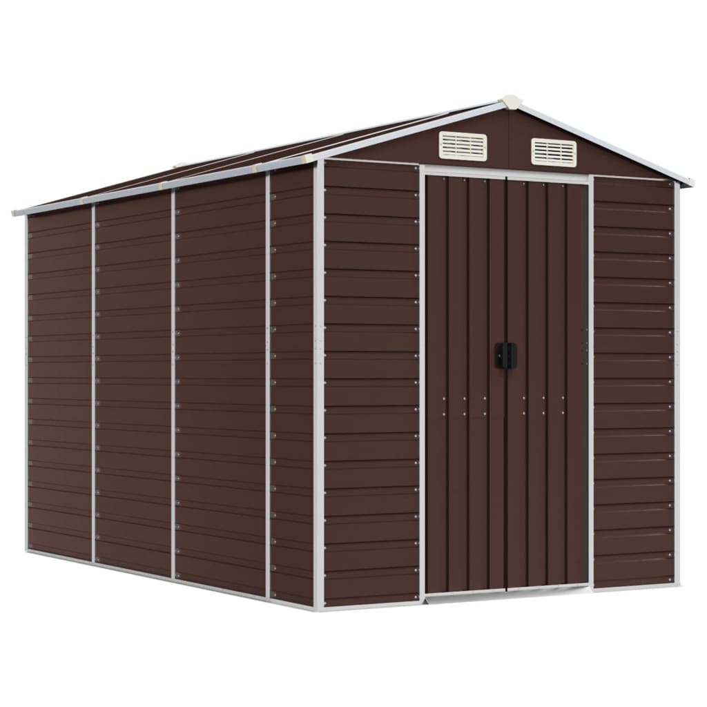 Tuinhuis Bruin 191x300x198 cm Gegalvaniseerd Staal