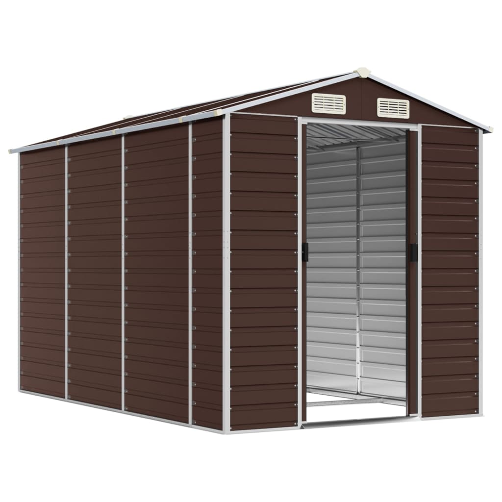 Tuinhuis Bruin 191x300x198 cm Gegalvaniseerd Staal