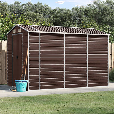 Tuinhuis Bruin 191x300x198 cm Gegalvaniseerd Staal