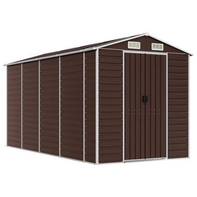 Tuinhuis Bruin 191x385x198 cm Gegalvaniseerd Staal