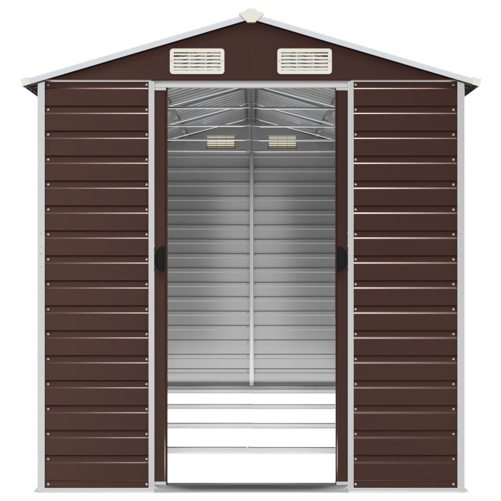 Tuinhuis Bruin 191x385x198 cm Gegalvaniseerd Staal