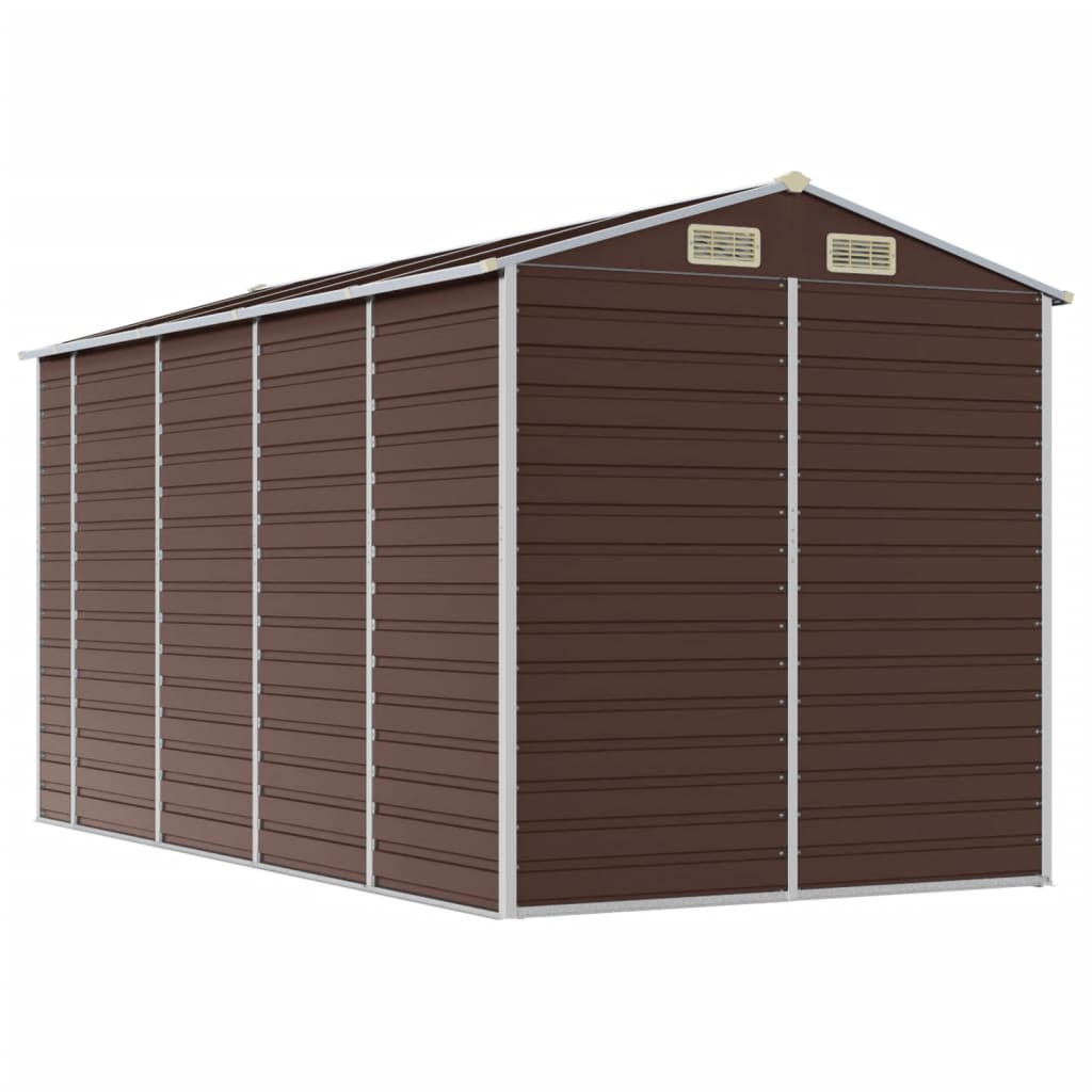 Tuinhuis Bruin 191x385x198 cm Gegalvaniseerd Staal