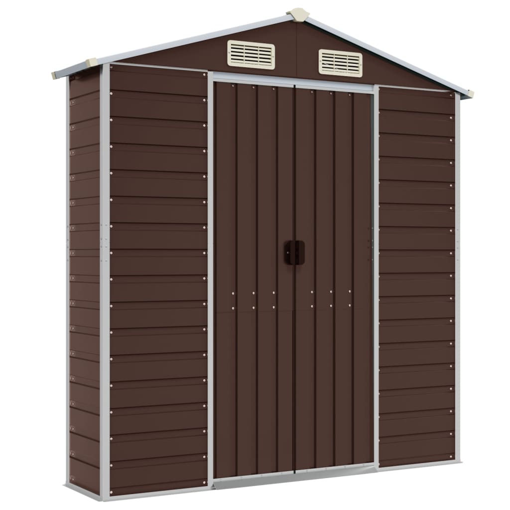 Tuinhuis Bruin 191x385x198 cm Gegalvaniseerd Staal