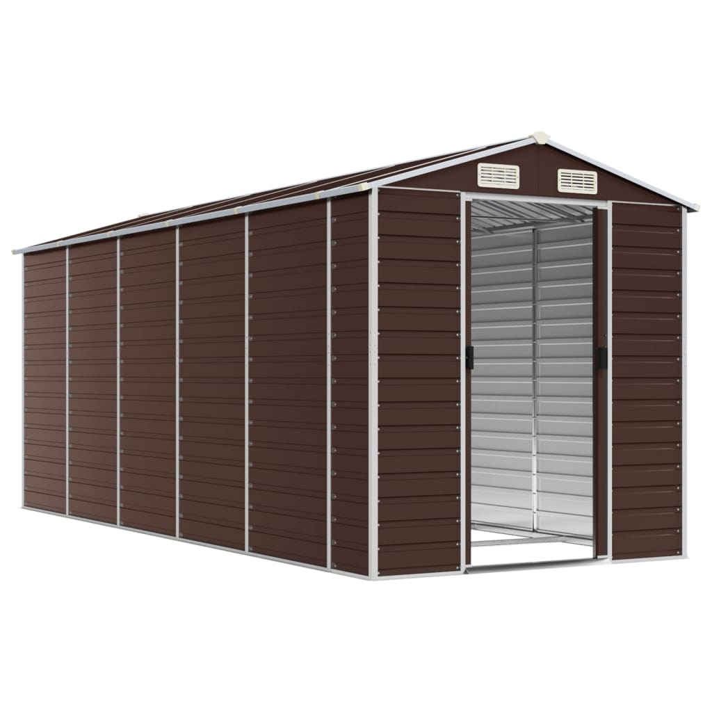 Tuinhuis Bruin 191x470x198 cm Gegalvaniseerd Staal