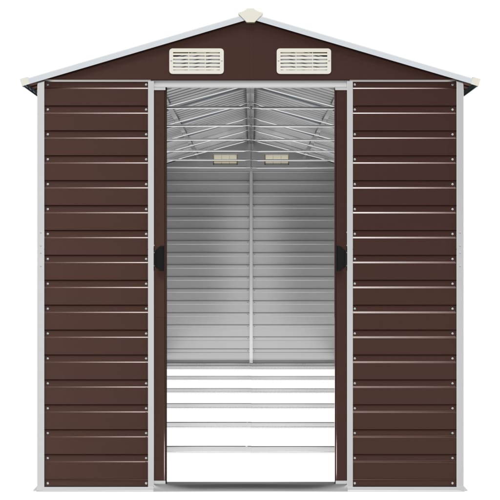 Tuinhuis Bruin 191x555x198 cm Gegalvaniseerd Staal