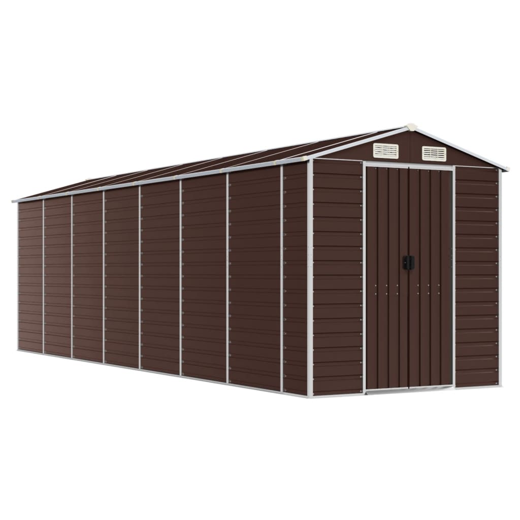 Tuinhuis Bruin 191x640x198 cm Gegalvaniseerd Staal