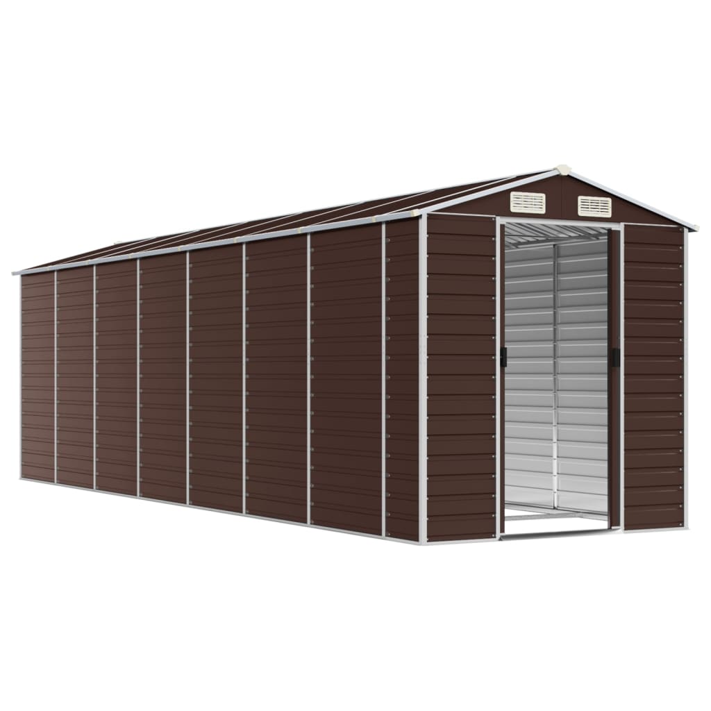Tuinhuis Bruin 191x640x198 cm Gegalvaniseerd Staal