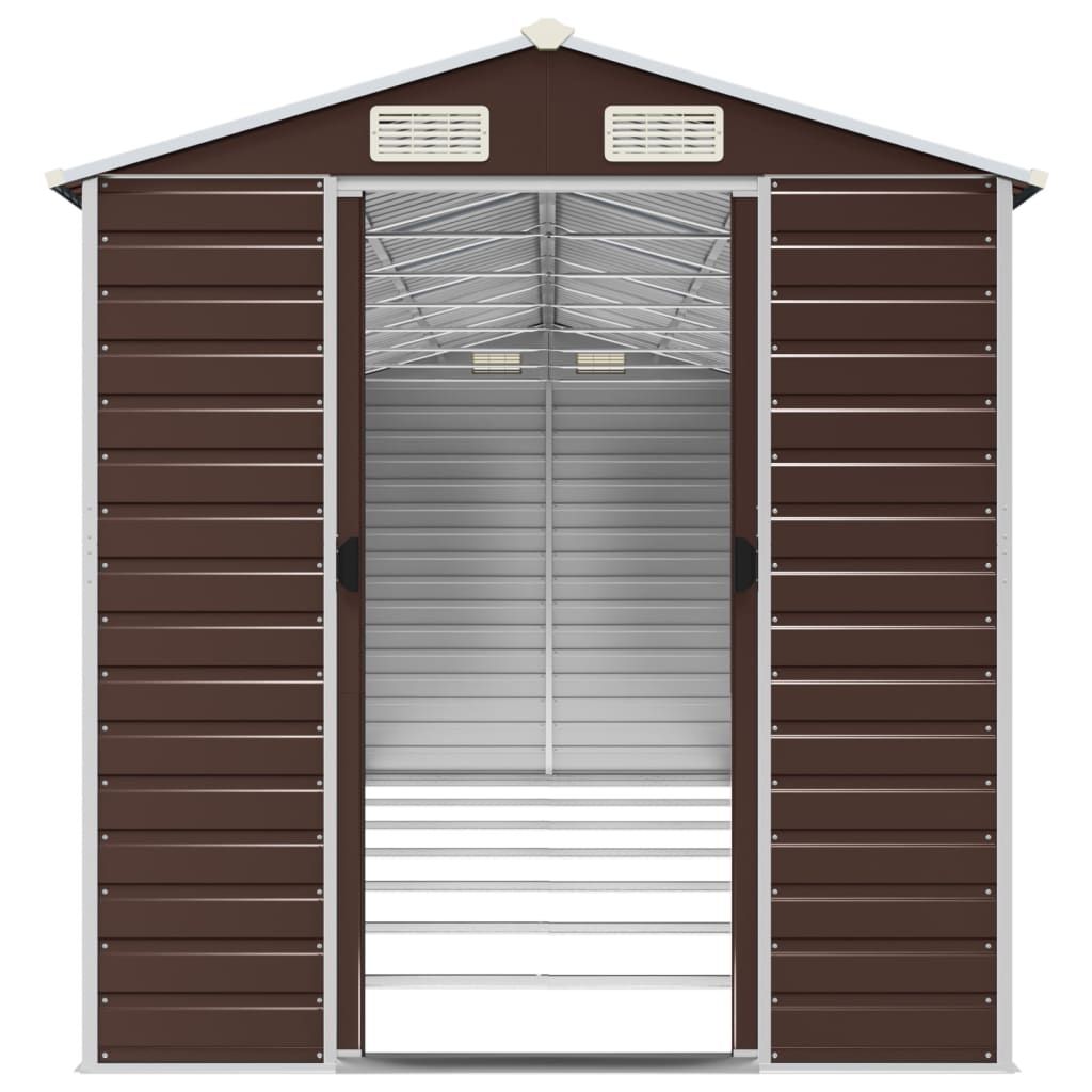 Tuinhuis Bruin 191x640x198 cm Gegalvaniseerd Staal