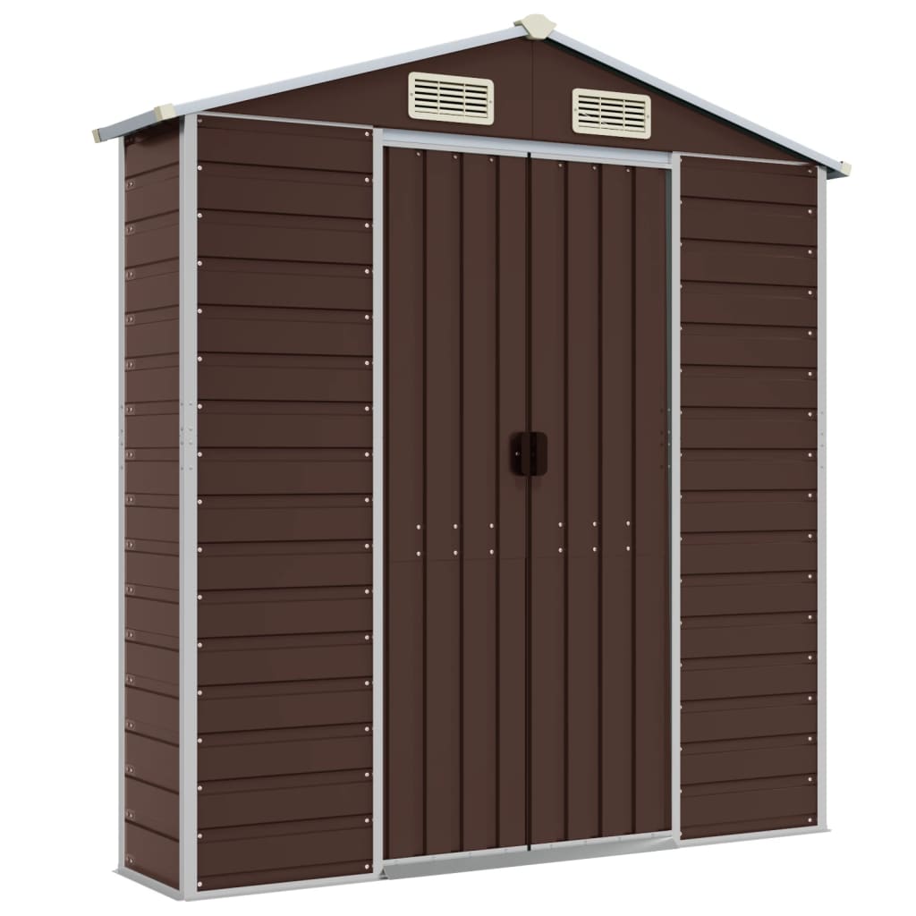 Tuinhuis Bruin 191x640x198 cm Gegalvaniseerd Staal