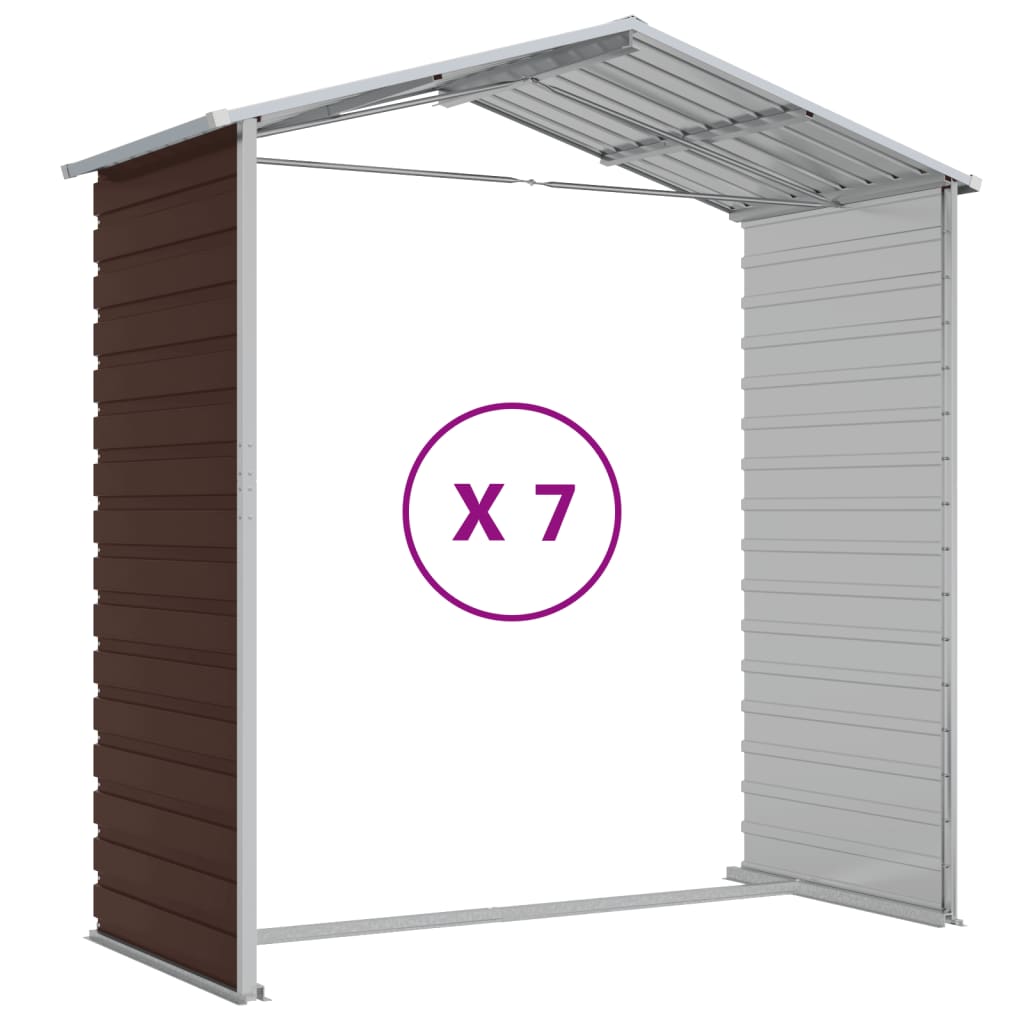 Tuinhuis Bruin 191x640x198 cm Gegalvaniseerd Staal